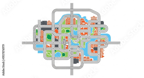 Colorful Architectural Floor Plan Diagram.