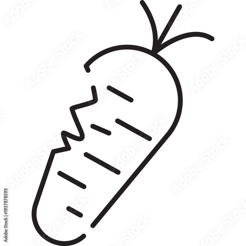 Bitten Carrot Outline Icon