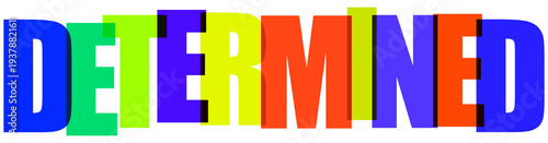 Foto Colorful determined text in multicolored letters on transparent background