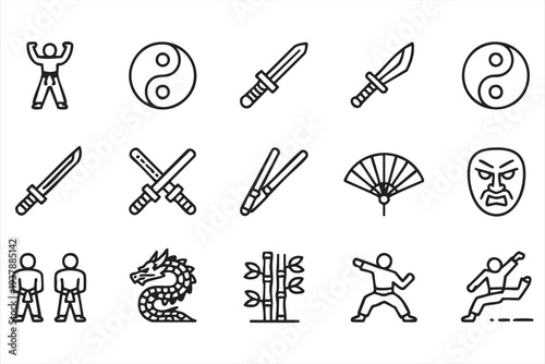 Teamwork And Puzzle Connection Outline Icons For Collaboration Themes