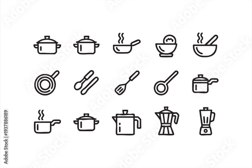 Roadway Safety Symbols and Traffic Signal Outline Icons for Urban Mobility