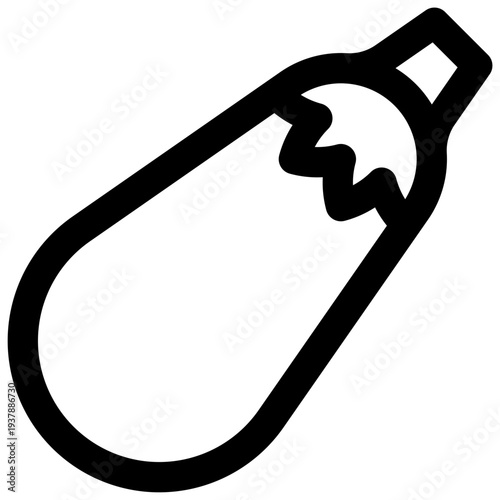 Eggplant. Editable stroke vector icon.