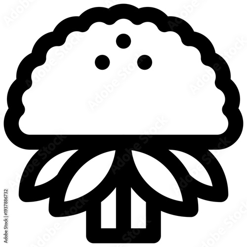 Broccoli. Editable stroke vector icon.