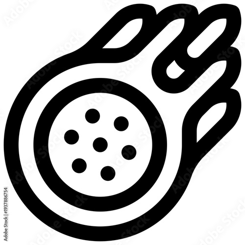 Dragon fruit. Editable stroke vector icon.