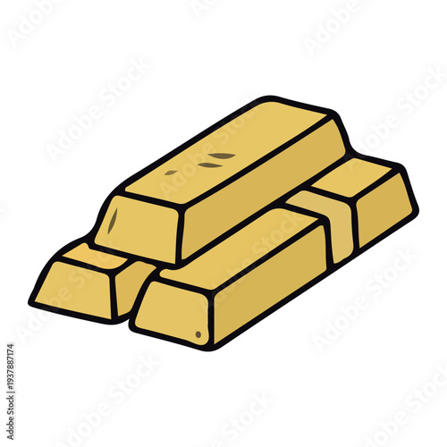 Stack of Gold Bars Illustration