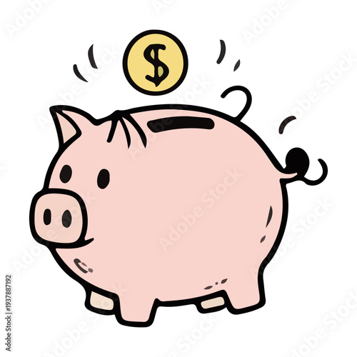 Piggy Bank Saving Money Icon