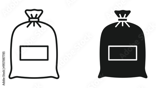 Bag Icons Two Styles Contrast Waste Storage