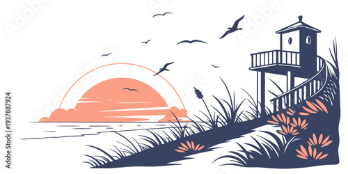 Sailboat on the water at sunset Vector