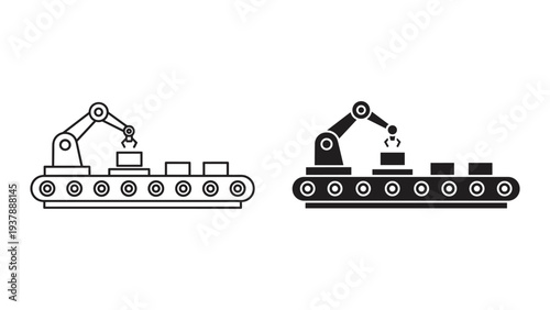 Robotic Arm Assembly Line Manufacturing Process Automation