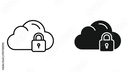 Cloud Security Lock Icon Data Protection