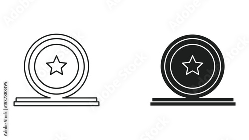 Powder Compact Star Emblem Graphic Design