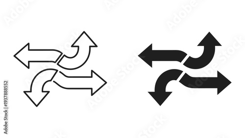Arrows Branching Paths Directional Symbols Commercial