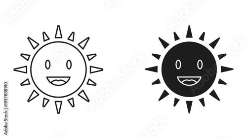 Smiling Sun Icon Graphic Design Element