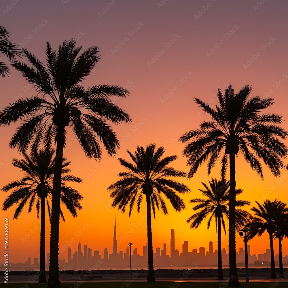 Obraz premium Desert Dawn Silhouette