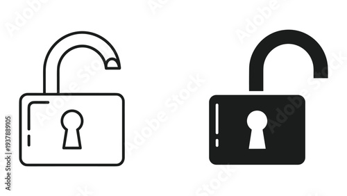 Unlock Security Concept Icon Open