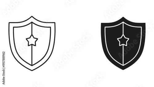 Shield Star Icon Security Protection