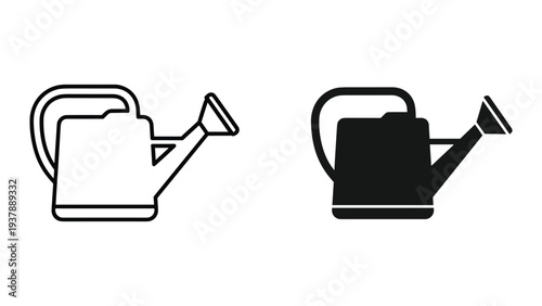Watering Can Icon Set Garden Tool For Watering Plants