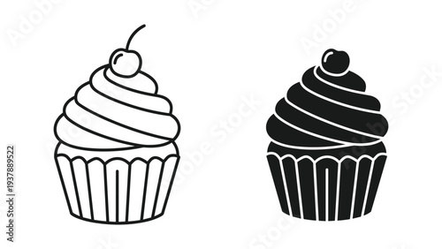 Cupcake Vector Icon Sweet Dessert Treat