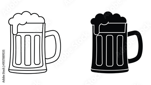 Beer Mug Icon Lineart Silhouette Commercial Use