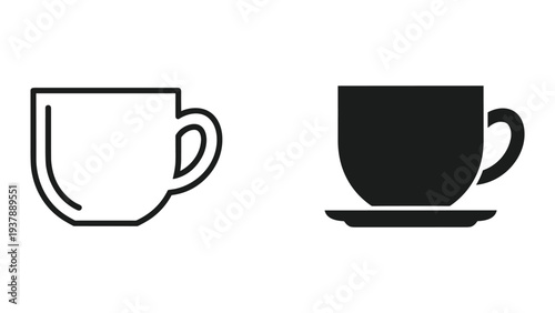 Coffee Cup Icon Set Beverage Service