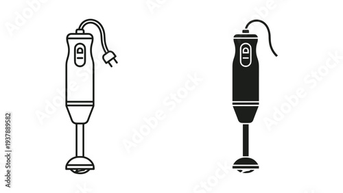 Immersion Blender Icon Kitchen Tool For Cooking Preparation Commercial
