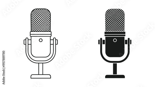 Microphone Icons Podcast Studio Broadcast