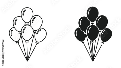 Balloons Celebration Party Icon Set