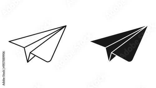 Paper Airplane Icon Message Delivery Concept