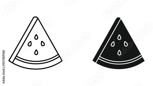 Watermelon Slice Icons Summer Fruit Graphics