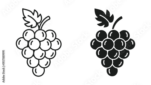 Grapes Icon Vector Fruit Food Symbol
