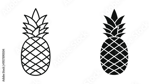 Pineapple Icon Comparison Fruit Design Vector