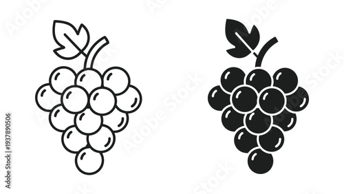 Grape Cluster Icon Vector Fruit Food Harvest