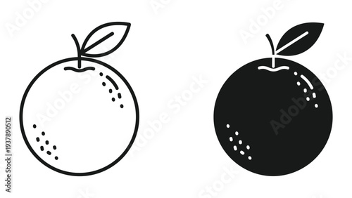 Orange Fruit Icon Comparison Vector Design