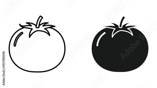 Tomato Icon Symbol Contrast Food Ingredient