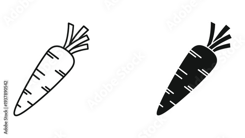 Carrot Icon Vector Silhouette Healthy Food Asset