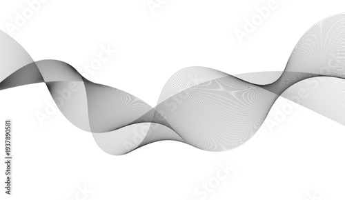 Vector abstract background with dynamic gray waves.