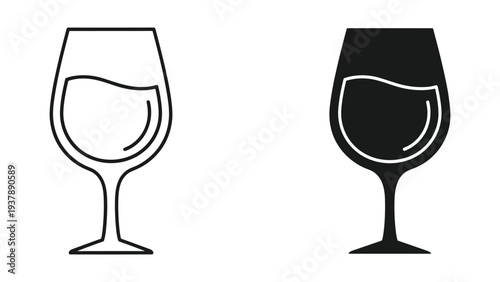 Wine Glass Silhouette Comparison Celebration