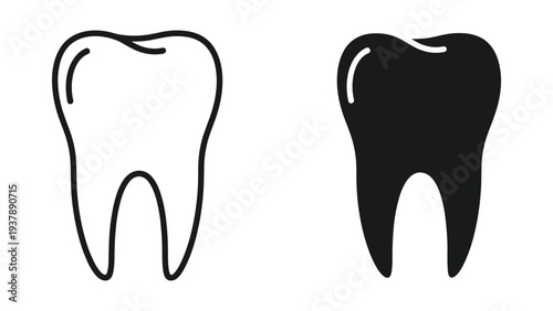Tooth Icon Dental Outline Solid Comparison Healthcare