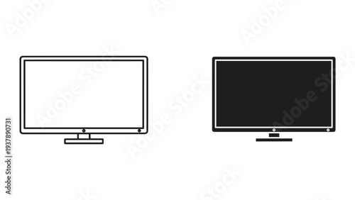 Television Screen Icons Modern Display Contrast