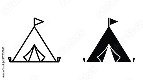 Tent Camping Adventure Icon Symbol Commerce