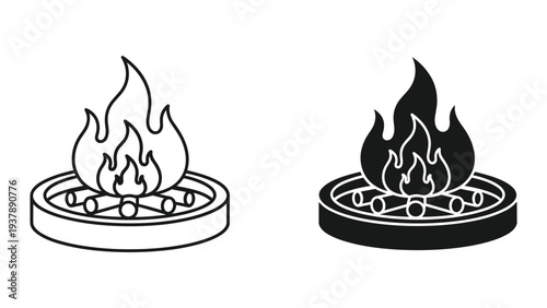 Campfire Icon Blaze Illustration Commercial