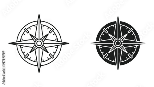 Compass Rose Navigation Direction Symbol