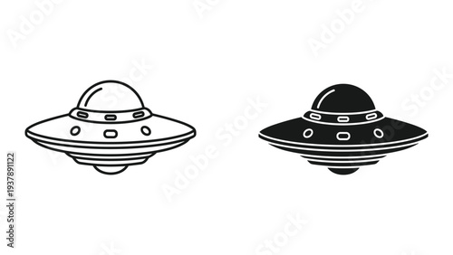 UFO Spaceship Duo Design Elements