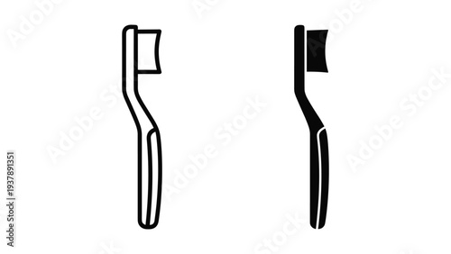 Toothbrush Silhouette Dental Hygiene Tool Icon