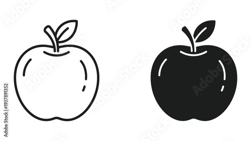 Apple Icon Contrast Line Solid Commercial Design