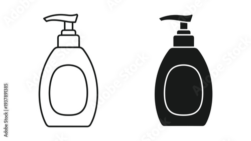 Pump Bottle Icons Hygiene Product Packaging