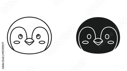 Penguin Icon Vector Duo Commercial Graphics