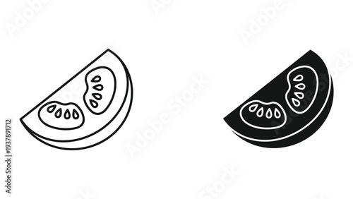 Tomato Slice Icon Food Graphic Element