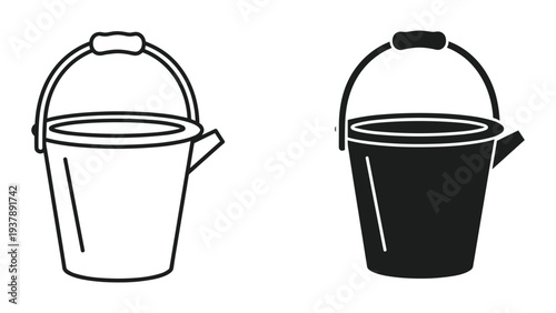 Bucket Outline Silhouette Collection Commercial Icon