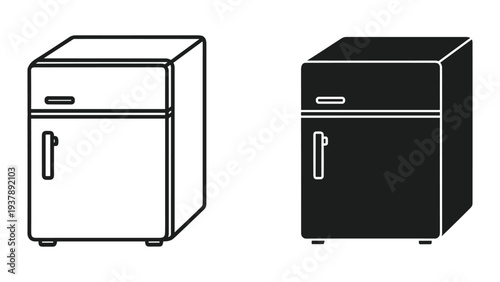 Refrigerator Icon Freezer Appliance Vector